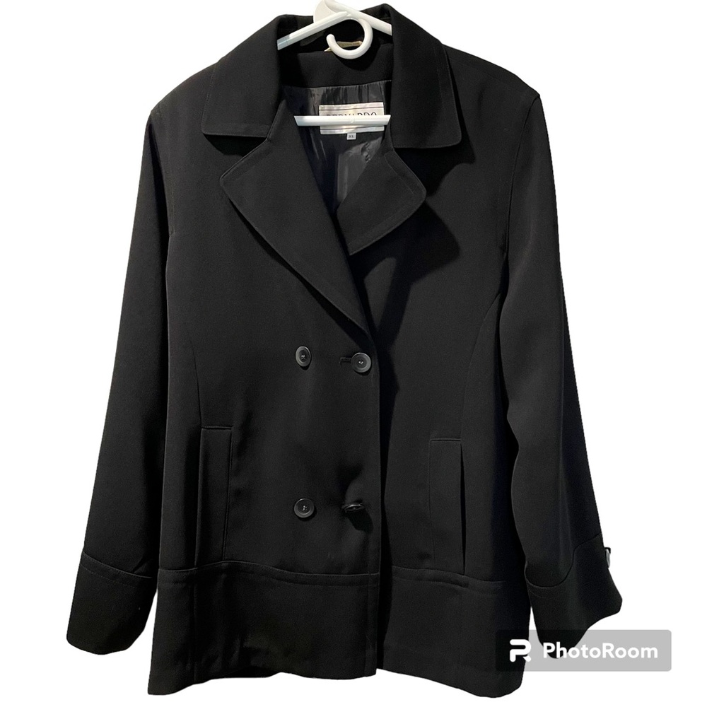 Bernardo Women’s Jacket Black Double Breasted Gently Worn Polyester XL